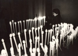 Italian lighting church candles